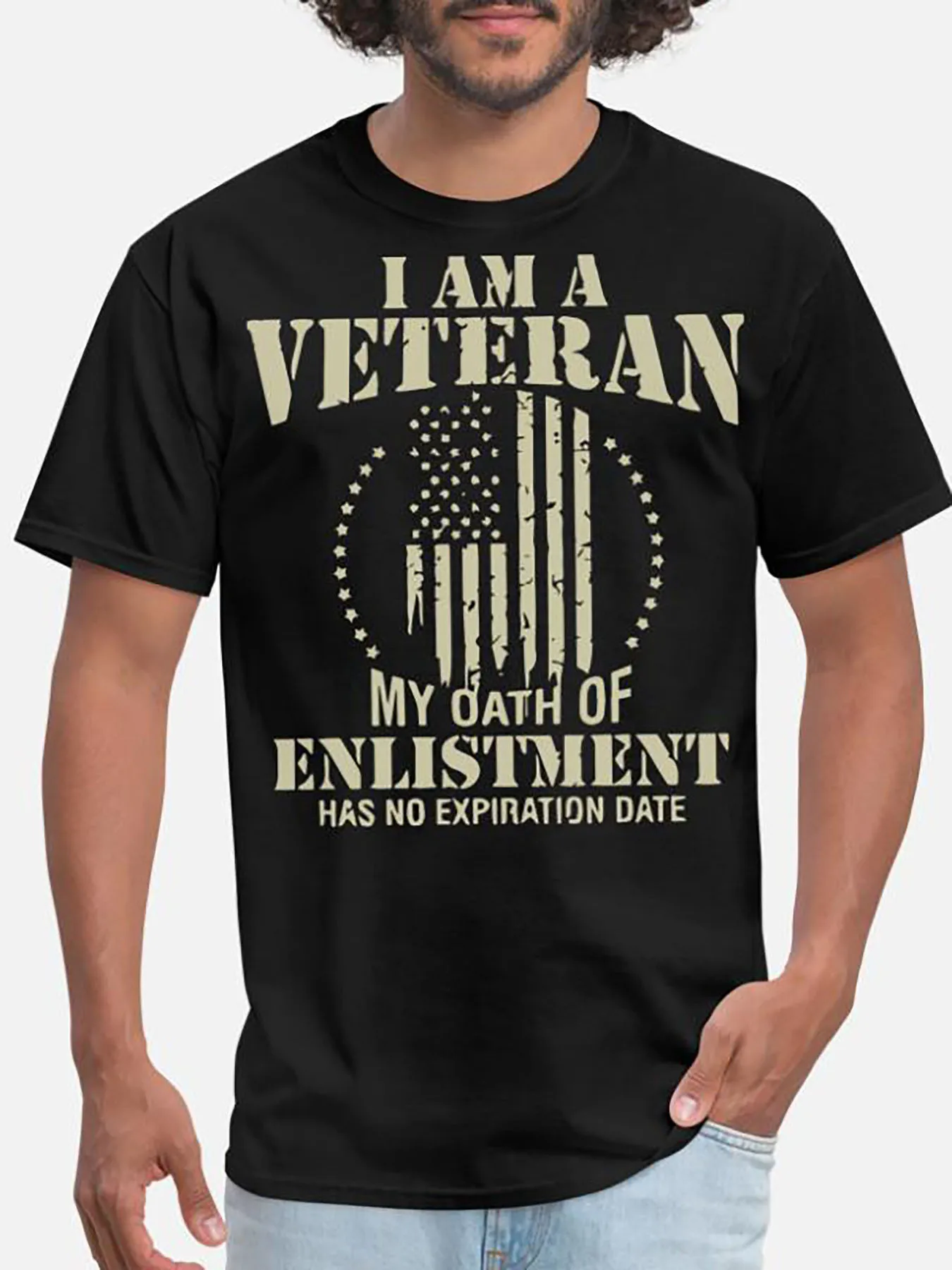 i am a veteran my oath of enlistment has no expira-6940 funny Men’s Short Sleeve Graphic T-shirt Collection  black