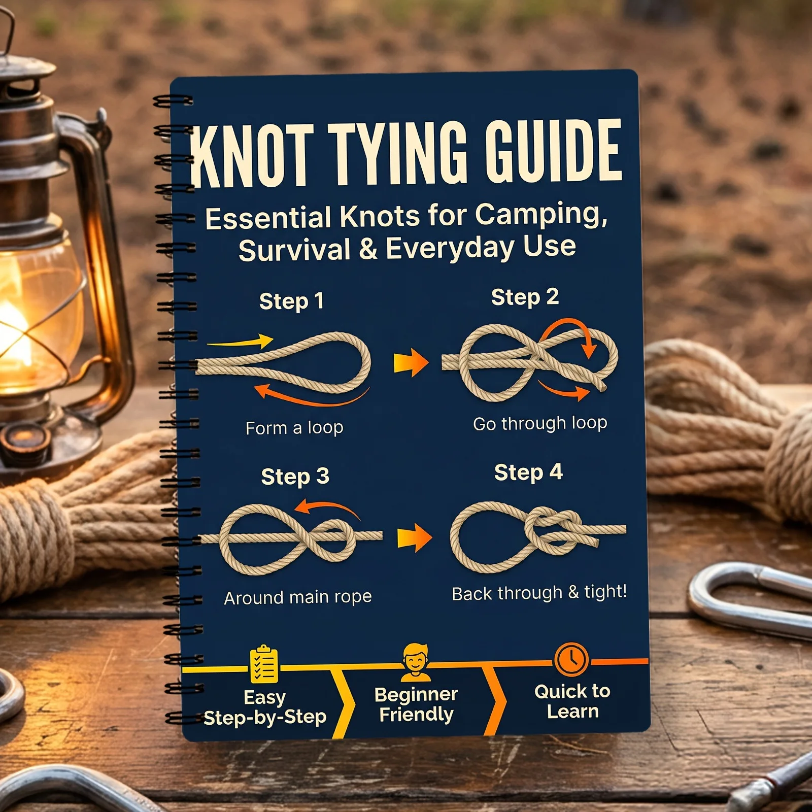 

Outdoor Survival Knots StepbyStep Guide Camping Hiking Rope Manual Bushcraft Adventure Essentials
