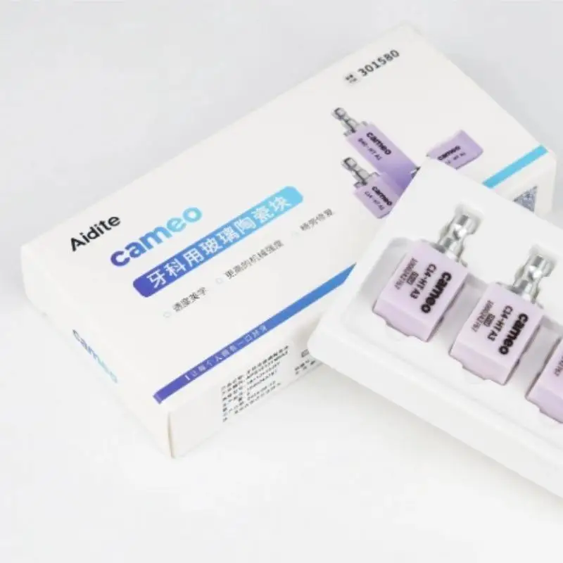 

5Pcs/Box Lithium Disilicate Ceramic Blocks, C14 HT/LT Translucency for CAD/CAM Dental Veneer & Crown Materials