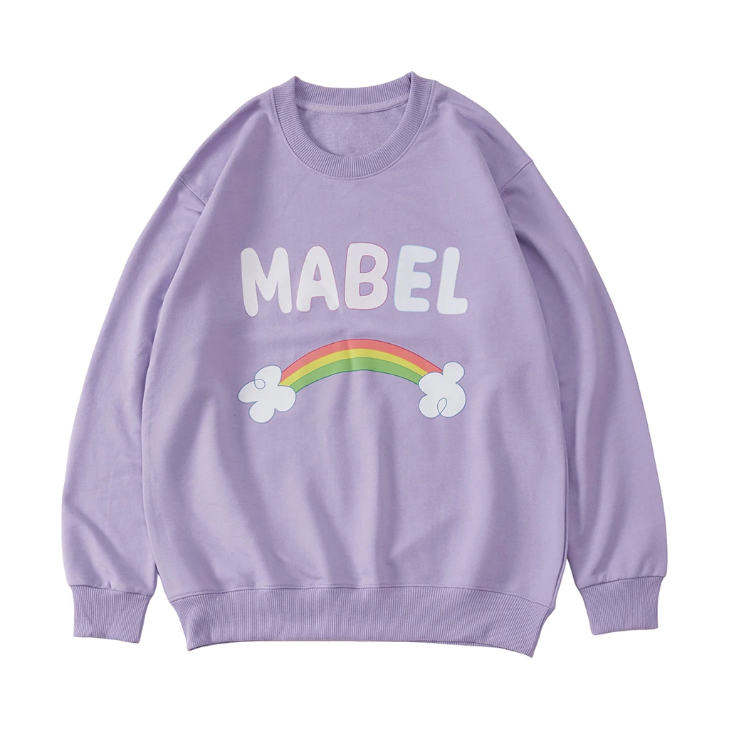 Mabel Pines Cosplay Purple Rainbow Star Sweatshirt Women Girl Mabel Pines Daily Sportswear Top Halloween Suit