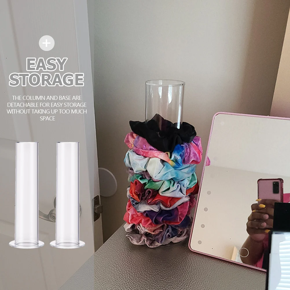 

2Pcs Hair Accessories Organizer Acrylic Scrunchies Display Rack Detachable Base Hair Tie Holder Storage Stand Scrunchies Holder
