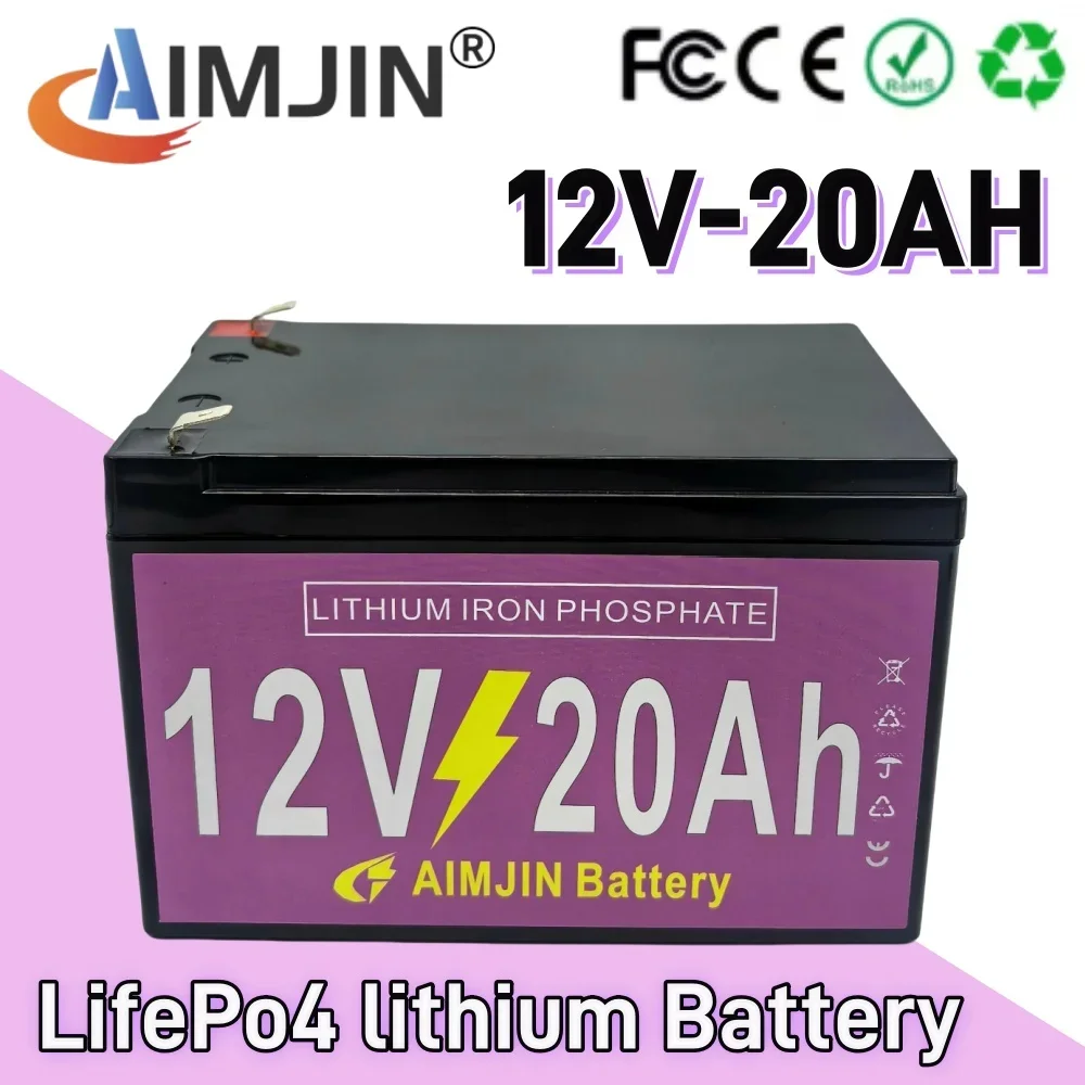 100% New 12V 20Ah LiFePO4 Lithium Iron Phosphate Battery  Rechargeable Battery Pack for Kids eElectric Cars toy Sprayer