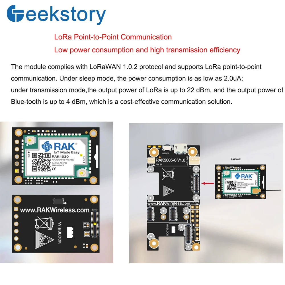 block grundlegende starterkit für Meshtastic LoRa RAK4631 LPWAN Wireless SX1262 Lora Modul RAK19007 Basisplatine mit Lora Antenne