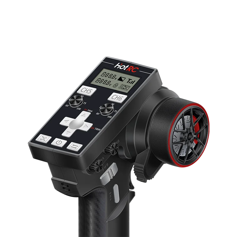 HOTRC CT-6B 8CH 2.4G Transmissor Sistema de rádio de controle remoto com receptor F-08AT retorno de tensão para modelo RC carro barco tanque brinquedo