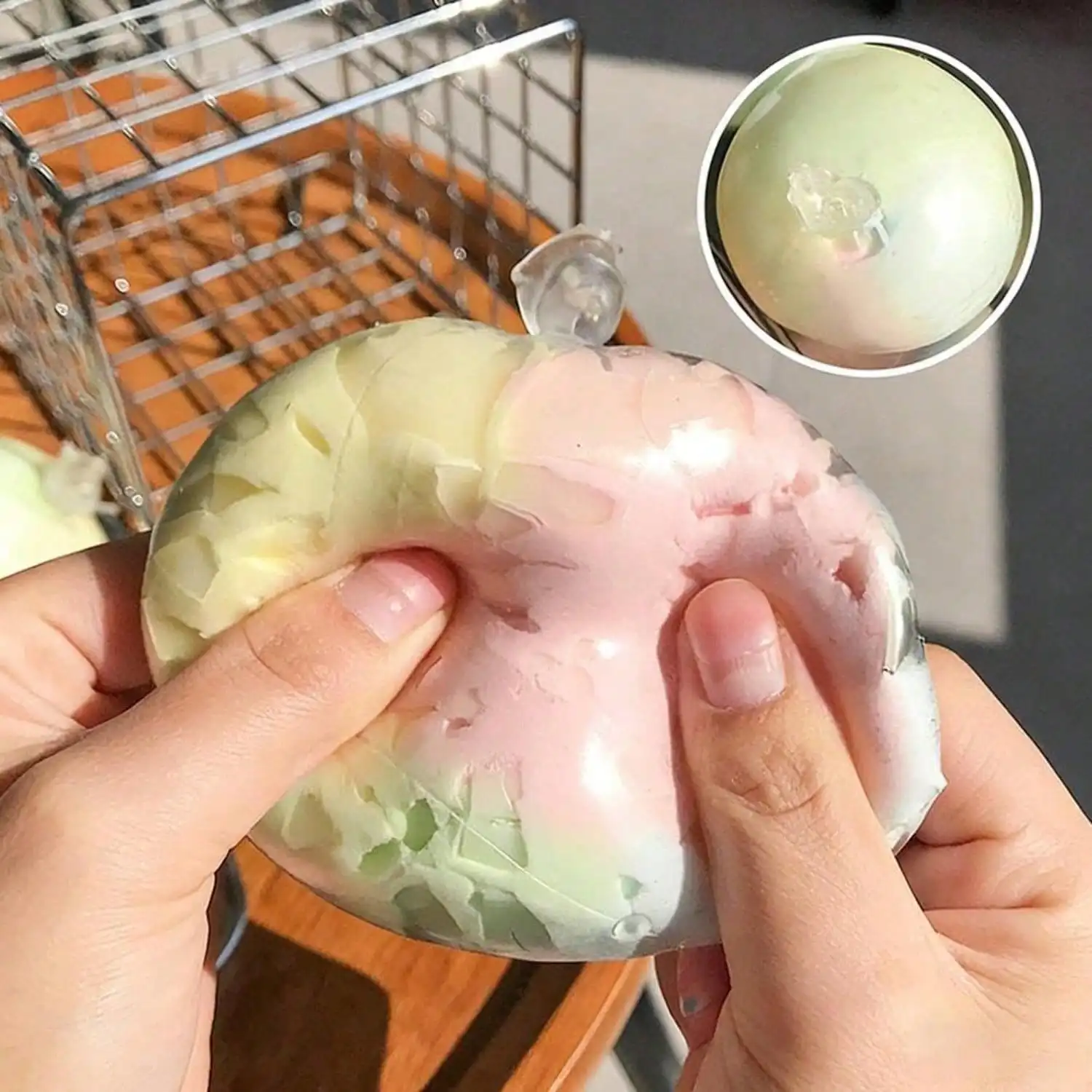 Wax Cracking Squishy Ball: Handmade Crunchy Shell Soft Gel Squeeze Toy, ASMR Satisfying Crackle Sound Fidget. Slow-Rising Kawaii Soft Clay Mochi Stress Ball For Adult ADHD Tension Anxiety Relief, Crispy Office Desk Calming Device & Relaxing Gift view 4