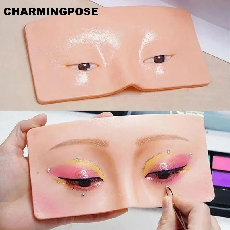 

Реалистичная голова манекена для практики макияжа — профессиональное силиконовое тренировочное лицо для косметического художника, многоразовые аппликации для макияжа