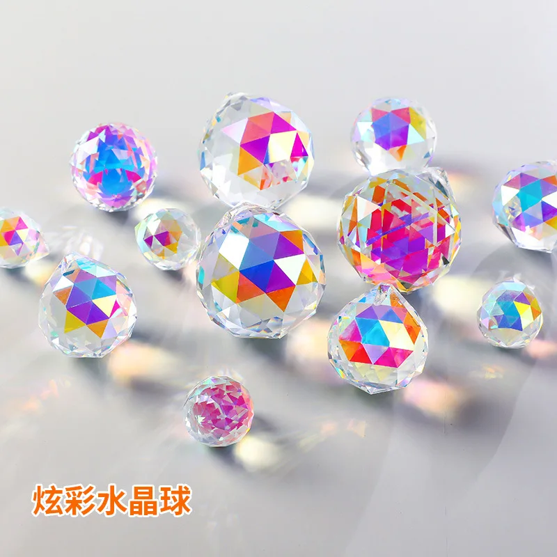 

Camal 10Pcs 15/20/25/30mm ABcolor Glass Crystal Chandeliers Faceted Hanging Ball Crystal Drop For Chandelier Part DIY Home Decor