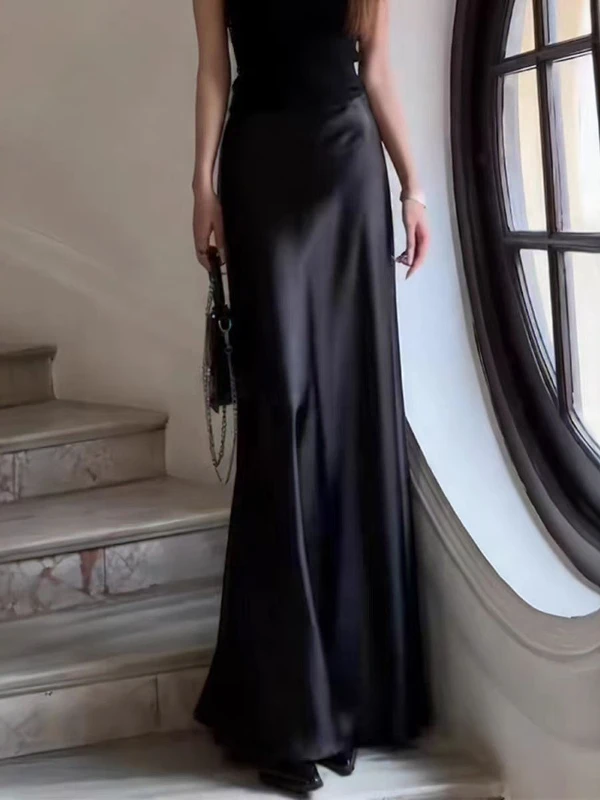 

Юбка-рыбка SEEYA GIRL из шелкового атласа с высокой талией для женщин, больших размеров, на осень-лето