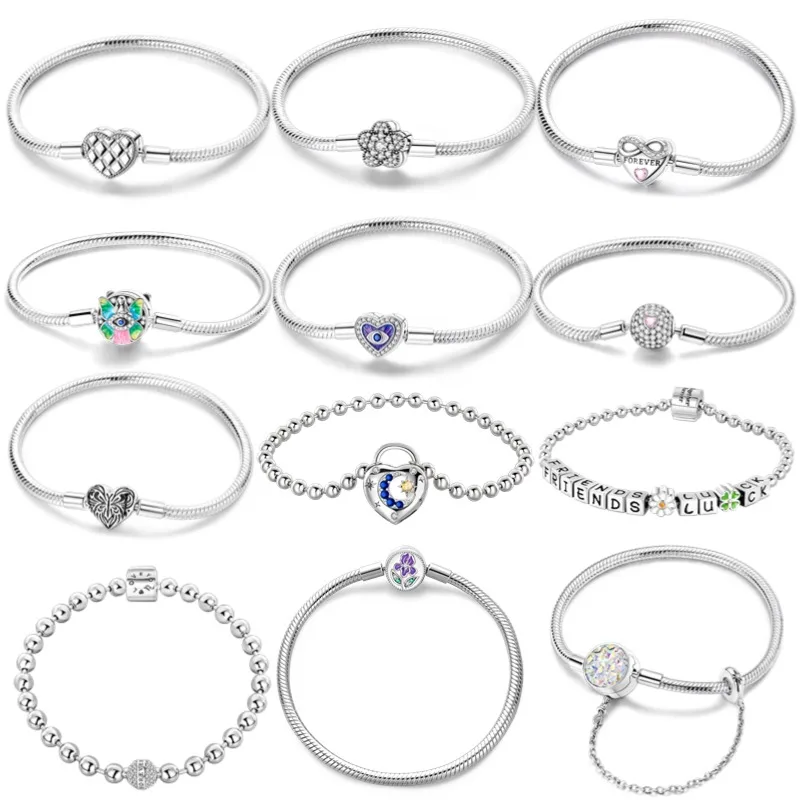 Meistverkauftes Armband aus 925er Silber, ewige Perle inklusive Schlangenclip für die DIY-Schmuckherstellung