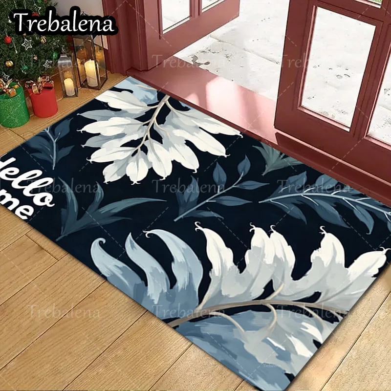 

1pc Welcome Door Mat Elegant Floral Welcome Mat Soft Absorbent Non Slip Door Rug for Home Decor