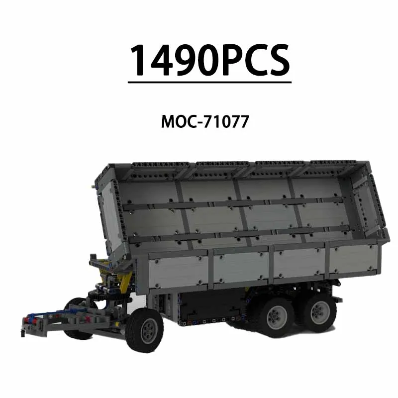 42043 Tilt Trailer with Pneumatic Device MOC-71077 Difficult Assembling Blocks 1490pcs Christmas Gift for Kids