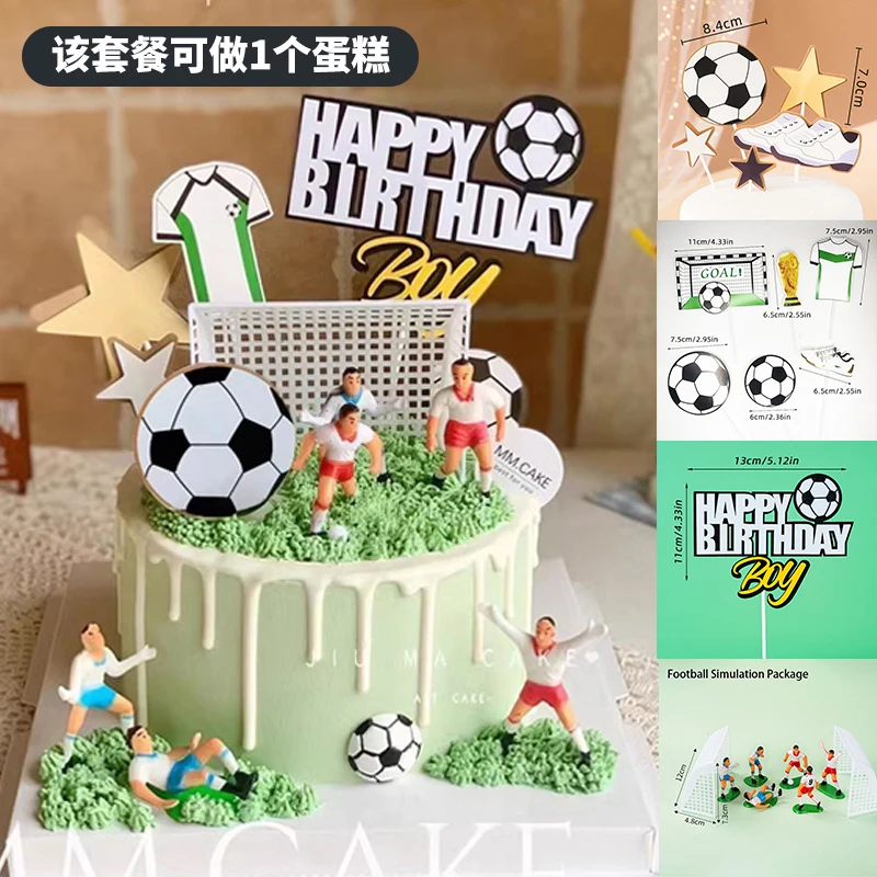 Fußball-Jungen-Kuchendekoration, Fußballspieler-Puppe, Cupcake-Topper, Happy Birthday Deko, Sport-Kinderparty-Zubehör für Veranstaltungen – Detail 8