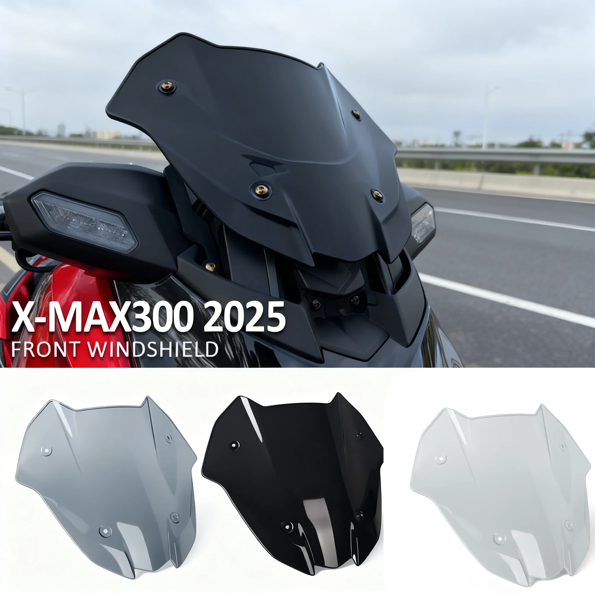 

Лобовое стекло, ветрозащитный экран для YAMAHA XMAX300 Xmax300 XMAX 300 X-MAX300 X MAX 300 2025, дефлектор ветрового стекла, защита спойлера