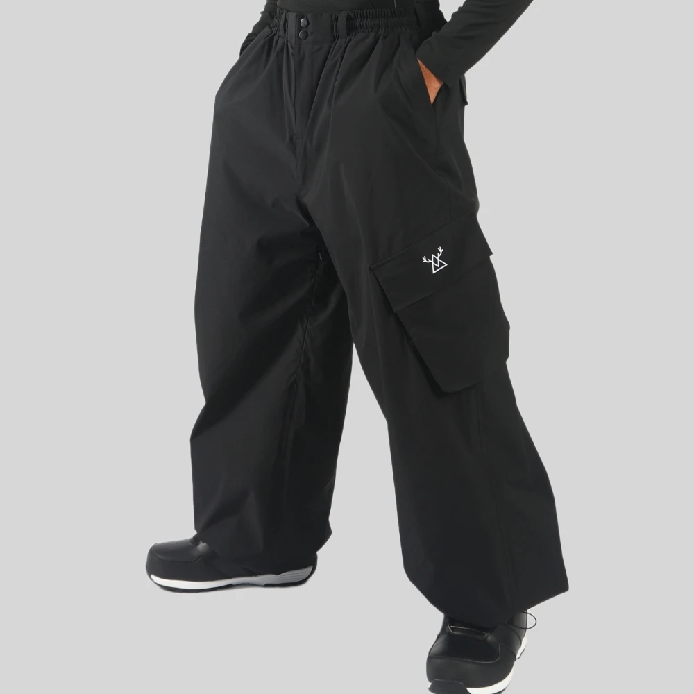 

Super Loose Men Ski Pants Baggy Hip Hop Style Snowpants Outdoor Windproof Breathable Sport Trousers Large Pocket Winter Britches