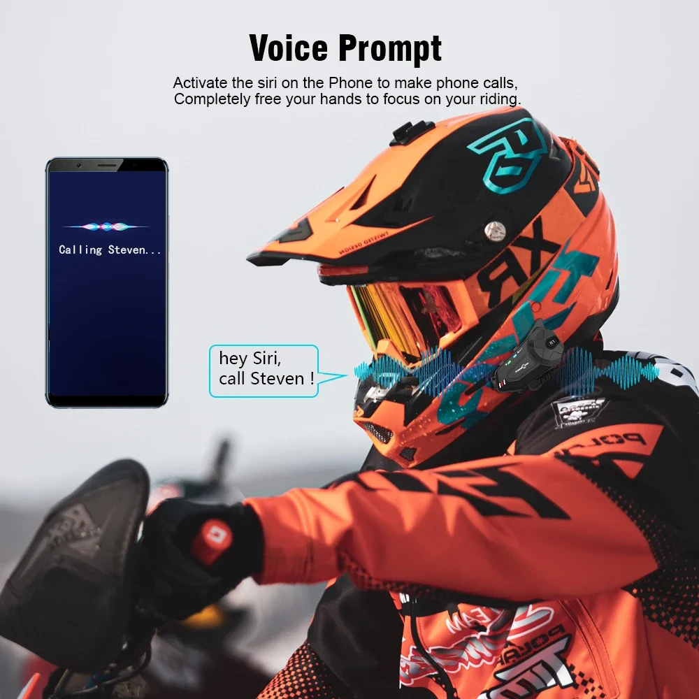 Freedconn-Oreillette R1 Plus pour moto, appareil de communication pour casque, intercom avec enregistreur 1080P, intercom sans fil pour 6 motocyclistes