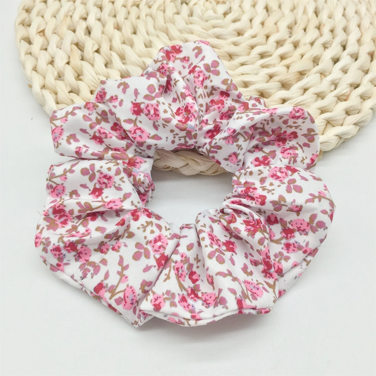 6 teile/los Haarband Bands Scrunchy Krawatten Seile Pferdeschwanz Halter für Frauen Zubehör Stoff Kopfbedeckungen Ditsy Floral Süße Nette – Detail 3