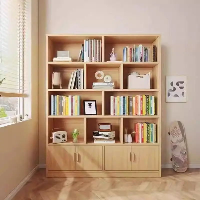

Children's Solid Wood Bookshelf Floor Shelf Multi-layer Living Room Wall Cabinet Locker Student Storage Home Bookcase