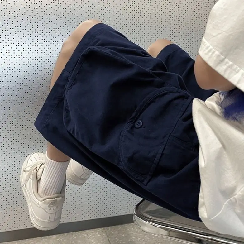 Fashion 2026 Tooling Shorts Men's Summer Baggy Cityboy Cotton Casual Pants Wide-leg Straight Casual Short Pants Mesh Gym Shorts
