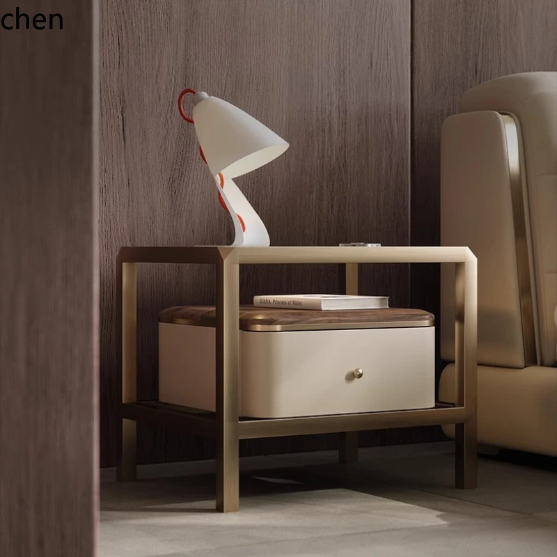 

HXL light luxury solid wood bedside table bedroom bedside simple bedside shelf
