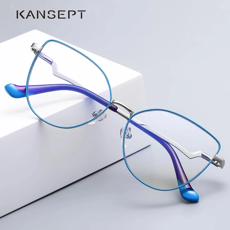 KANSEPT Glasses Blue Light Lenses Women's Eyepieces for Computer Glassess Glass Vintage Eyewear Eyeglass Frames Lunettees Men