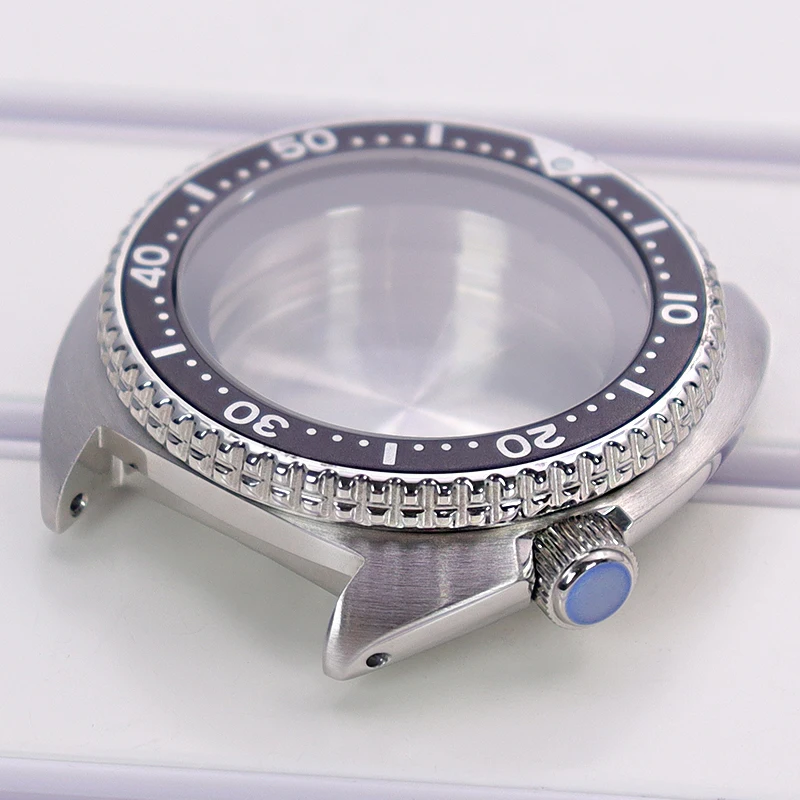 Silbernes 45-mm-Gehäuse für Herrenuhren mit Kapitelring für Mod Abalone NH35 NH36 NH34/38 4R36 Uhrwerk, 28,5-mm-Zifferblatt, einseitig drehbare Lünette – Detail 5