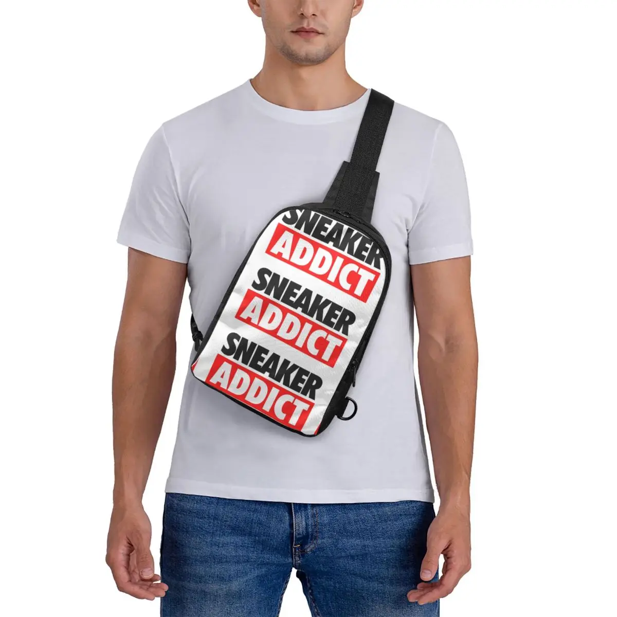 

Sneaker Addict Box Chest Bag Crossbody Backpack Sling Shoulder Bag For Men Traveling Hiking Daypack