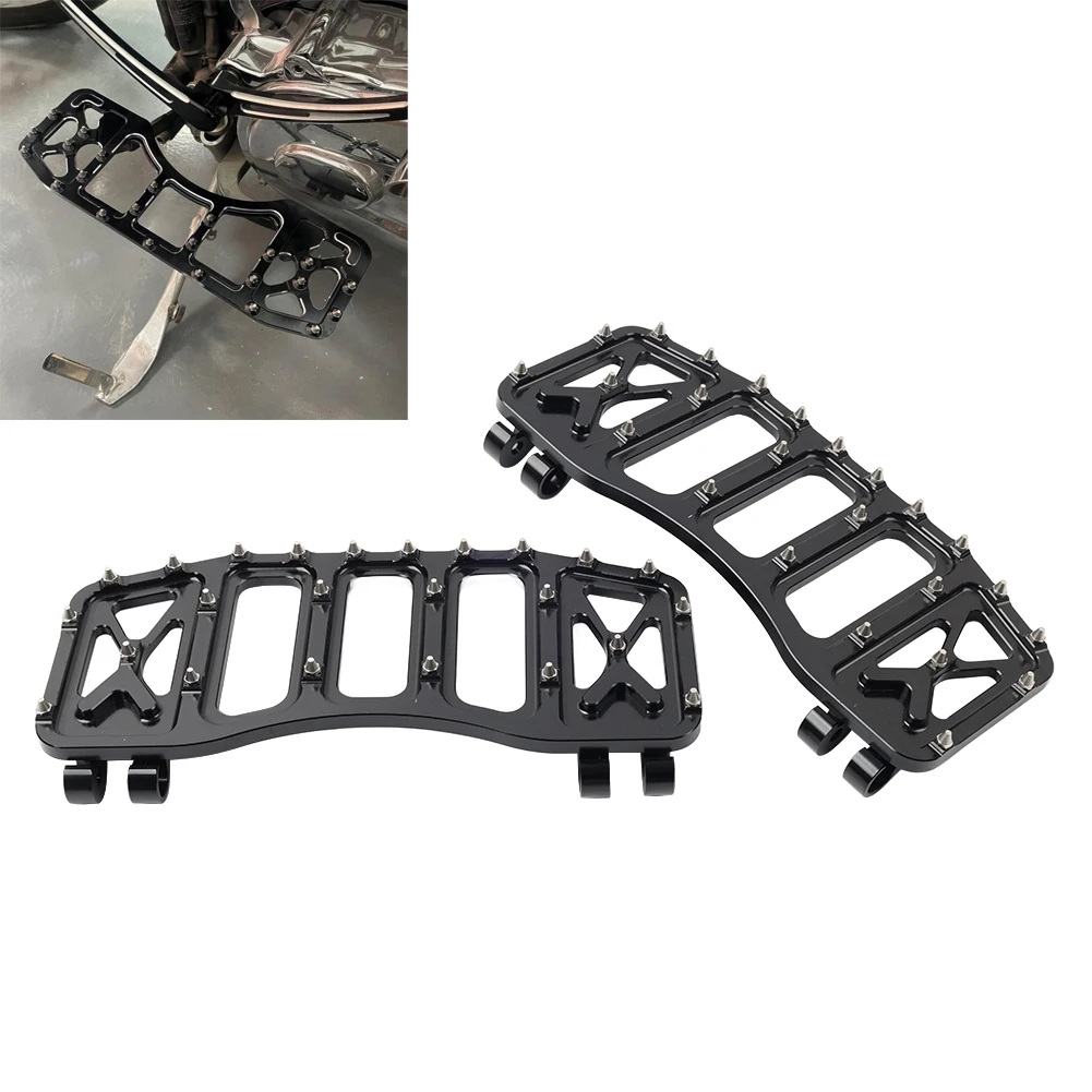 1Pair Front Foot Pedal Foot Rest Footpegs For FLST/ For FLD models with passenger footpegs require accessory floorboard mounts