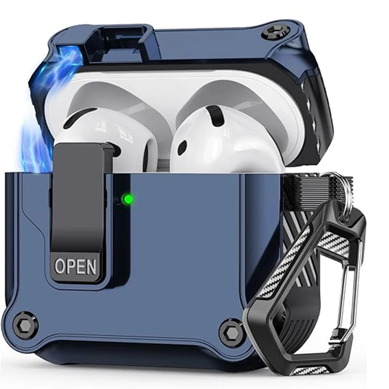 Para airpods pro 3 caso bloqueio de segurança capa de fone de ouvido para airpods pro 3 pro3 2025 casos tpu pc caixa de carregamento sem fio funda manga