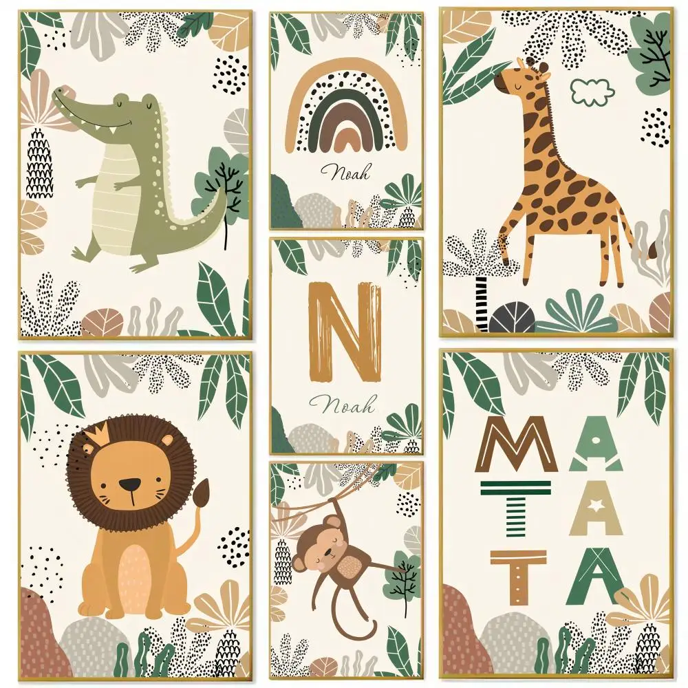 ملصق حيوانات قوس قزح على شكل قرد حمار وحشي على شكل أسد، ملصق مثالي ذاتي اللصق، مصمم لمساحات تناول الطعام في المكتب المنزلي #2