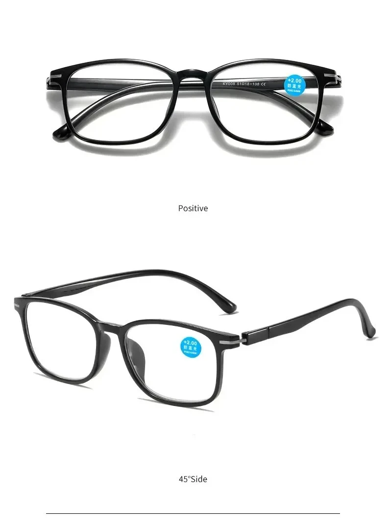 Ultraleichte und modische Lesebrille für Männer und Frauen, hochauflösende Anti-Blaulicht-Presbyopie-Brille, 0+100 bis+400 – Detail 10