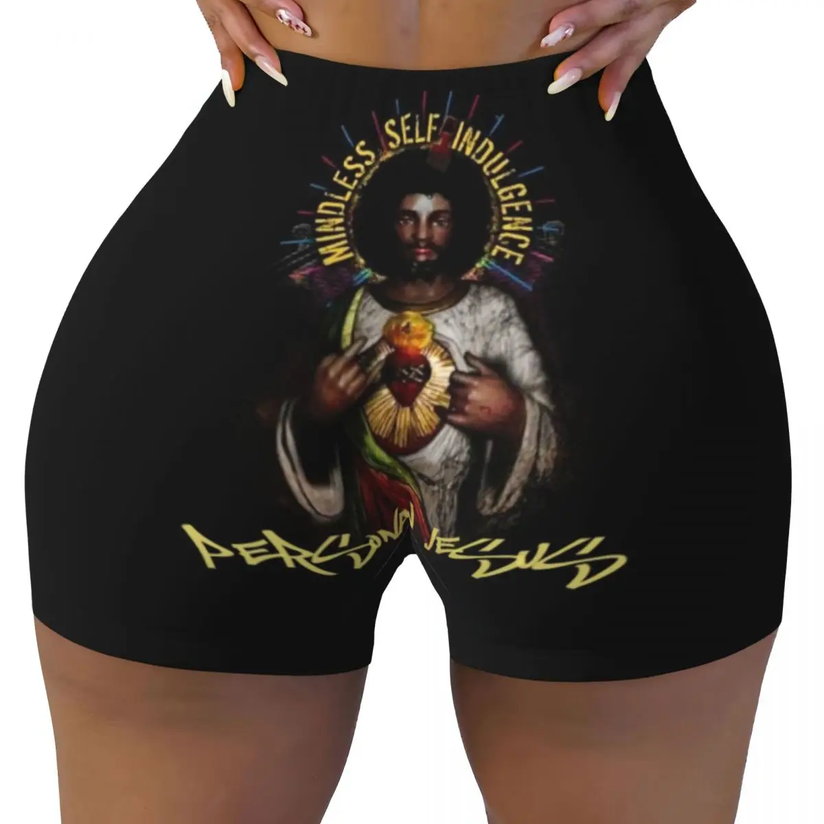 Custom Mindless Self Indulgence Personal Jesus Workout Shorts Women's Electro Gym Volleyball Running Yoga Shorts