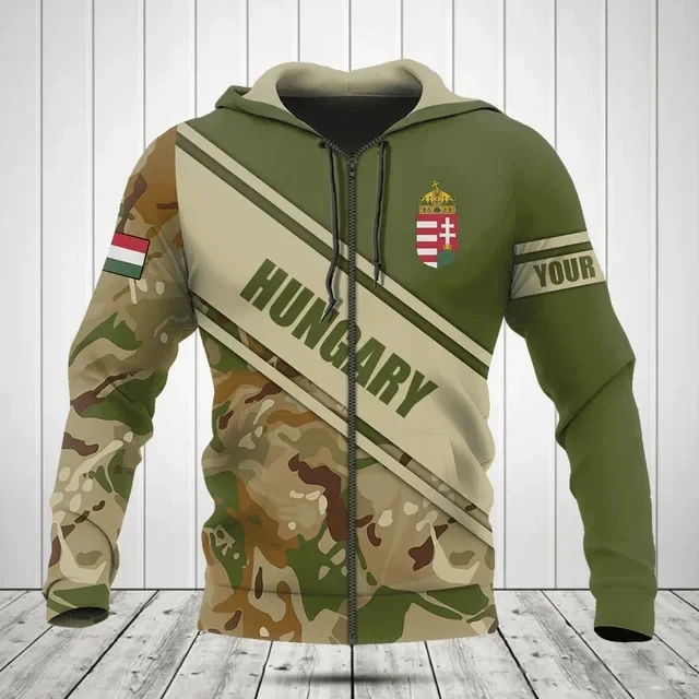 2024 New 3D Printing Hungarian Flag Men's Leisure Fashion Hoodie Street Harajuku Men's Sweater moletom masculino