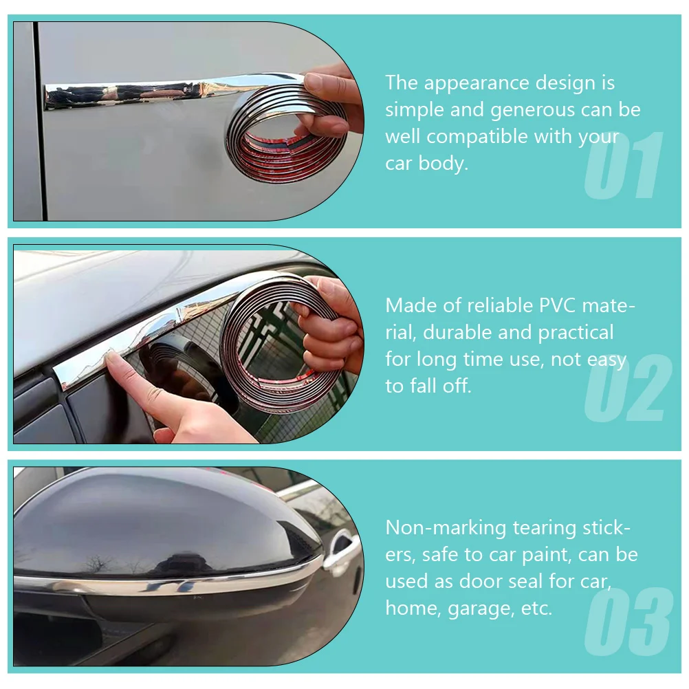 

1 Roll Pvc Door Seal Strip Car Weather Stripping Auto Edging Guard Edge Trim Anti-Collision Dustproof Universal Fit For Most