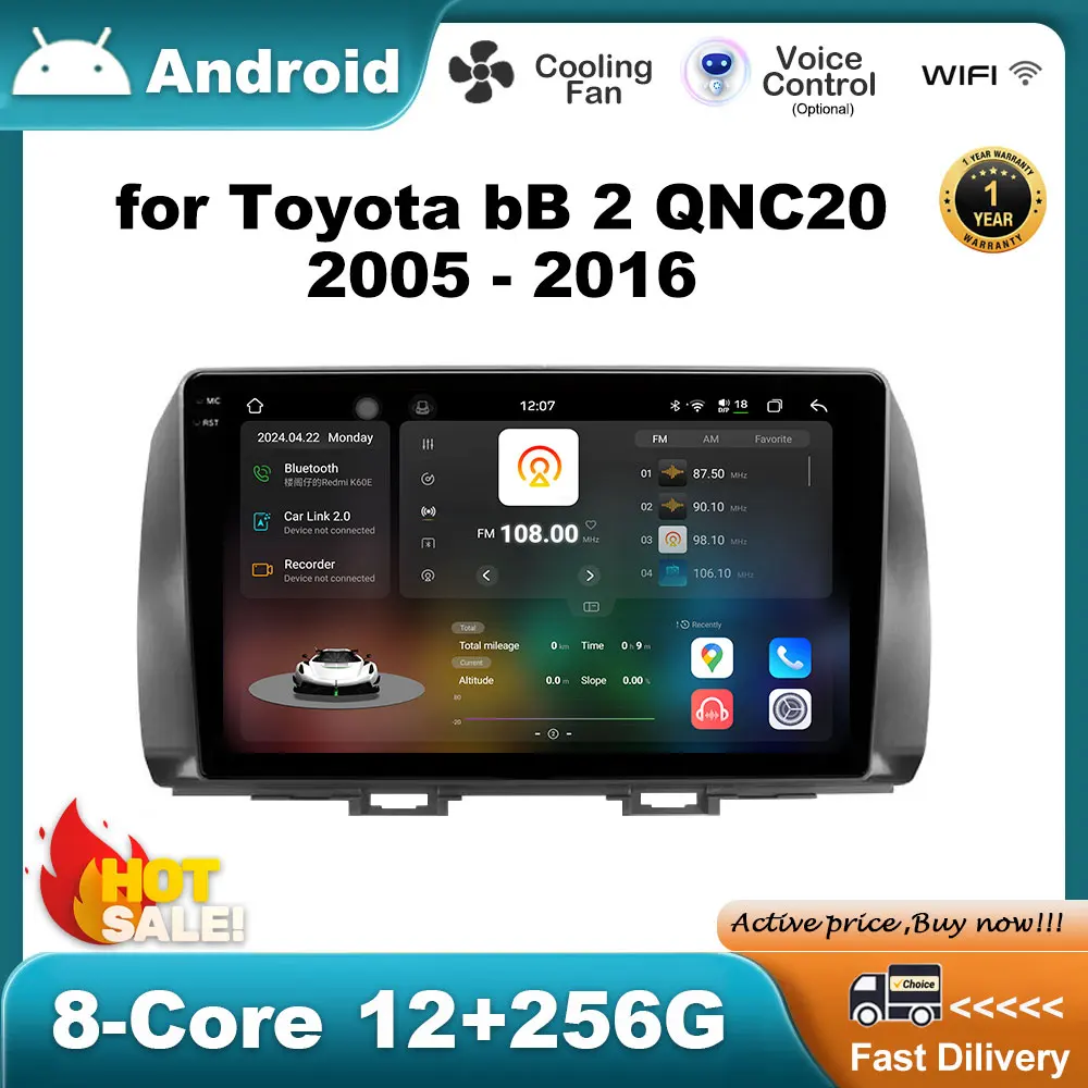 

9 inch Android OS GPS Navigation for Toyota bB 2 QNC20 2005 - 2016 Car Radio Multimedia Player Wireless Carplay BT 4G Auto Tools