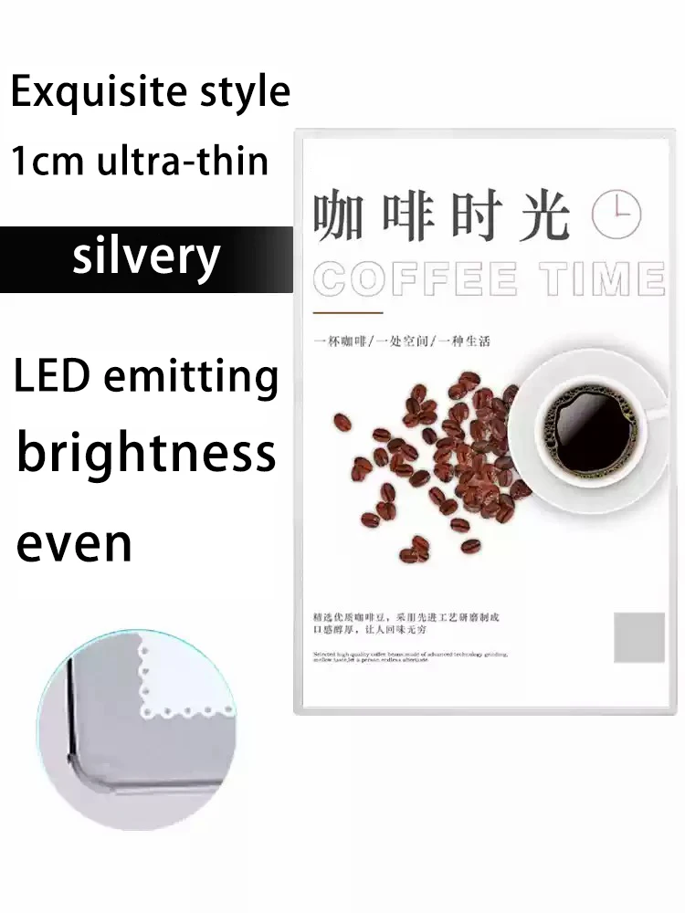 Ультратонкий рекламный светодиодный A3A4 магазина, лайтбокс с ярким меню, доска для заказа, дизайн и производство ценового списка.