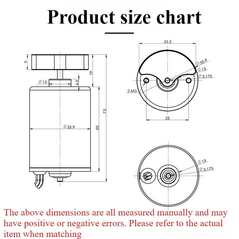 R-3650 Brushless DC Vibrating Motor Is a Variable-Speed Planetary Gear High-Torque 12V - 24V Micro Motor