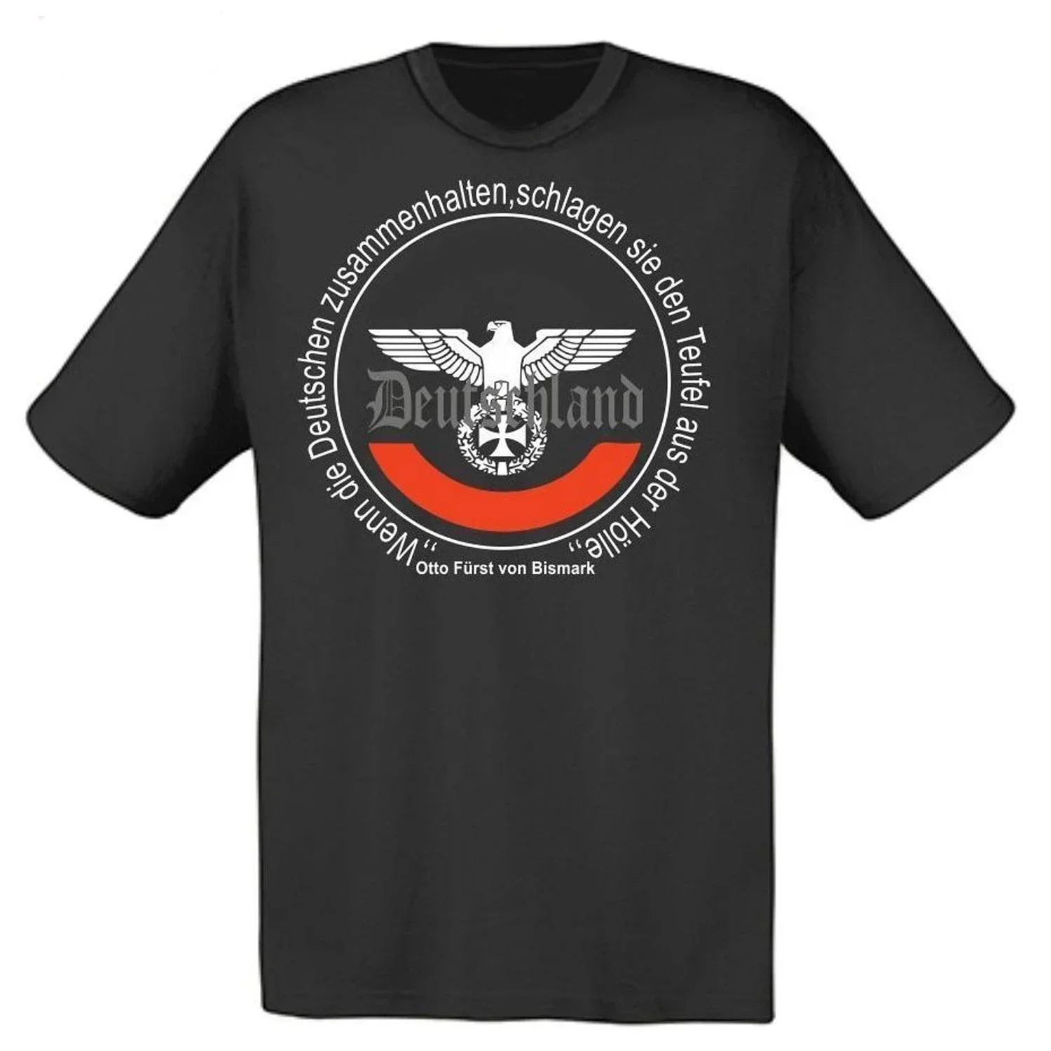 Summer Cotton Short Sleeve O-Neck Mens T Shirt.Bismarck Deutschland Reichsadler Hooligans Deutsches Reich T-Shirt. S-5XL