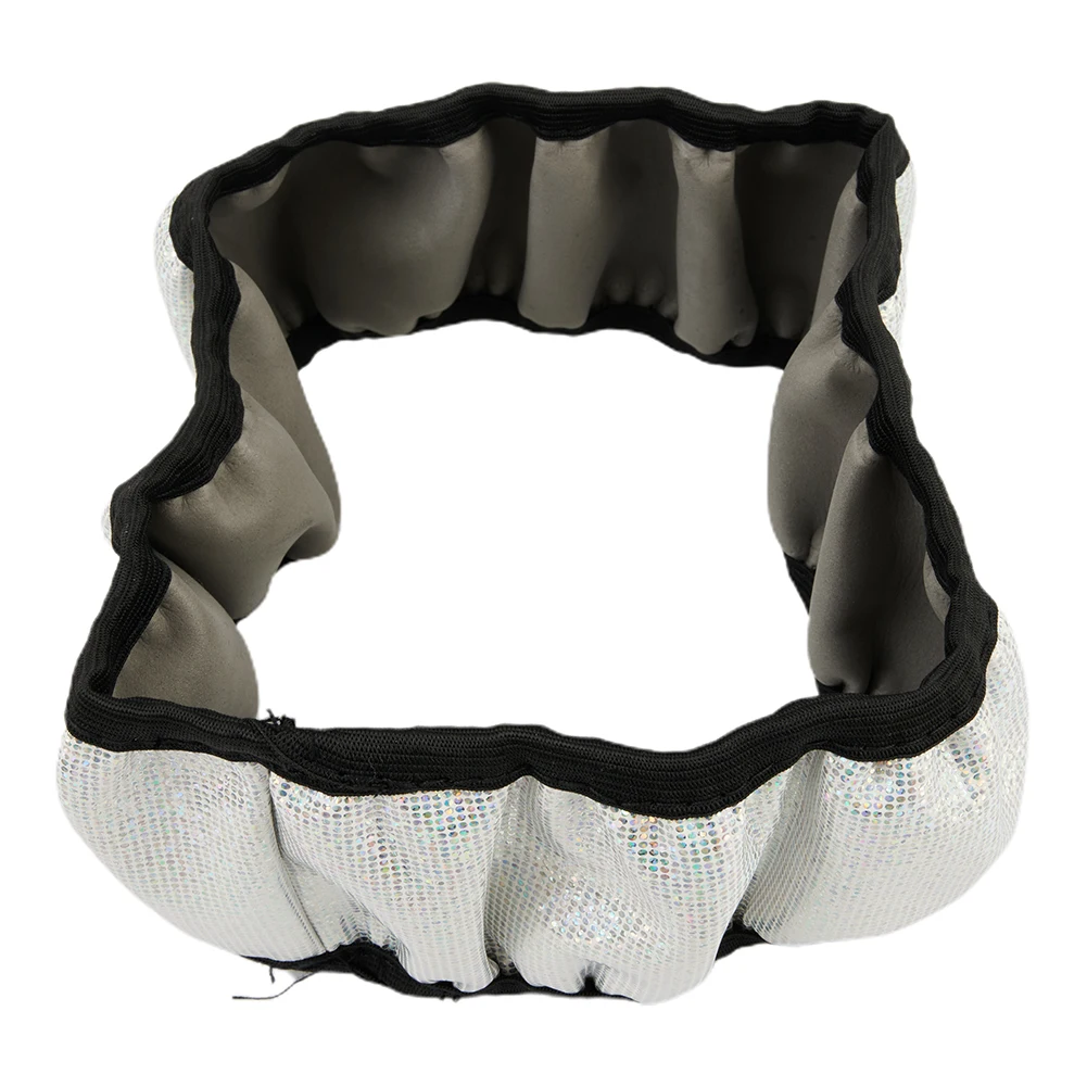 غطاء عجلة القيادة مضاد للانزلاق لامع أبيض غطاء عجلة قيادة السيارة سهل التركيب على عجلات ذات الحجم القياسي #5