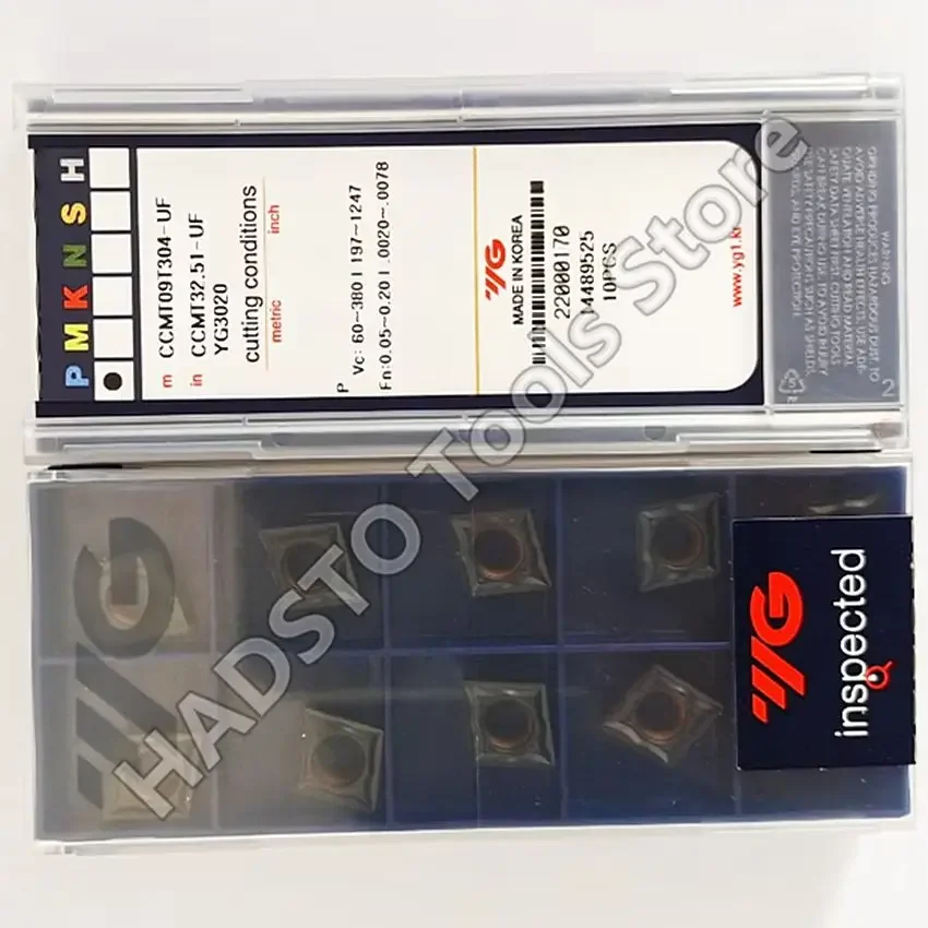 CCMT09T304-UF YG3010 YG3020 CCMT09T304-UF CCMT09T304 CCMT32.51 YG-1 YG CNC كربيد إدراج تحول إدراجات للصلب والحديد الزهر #1