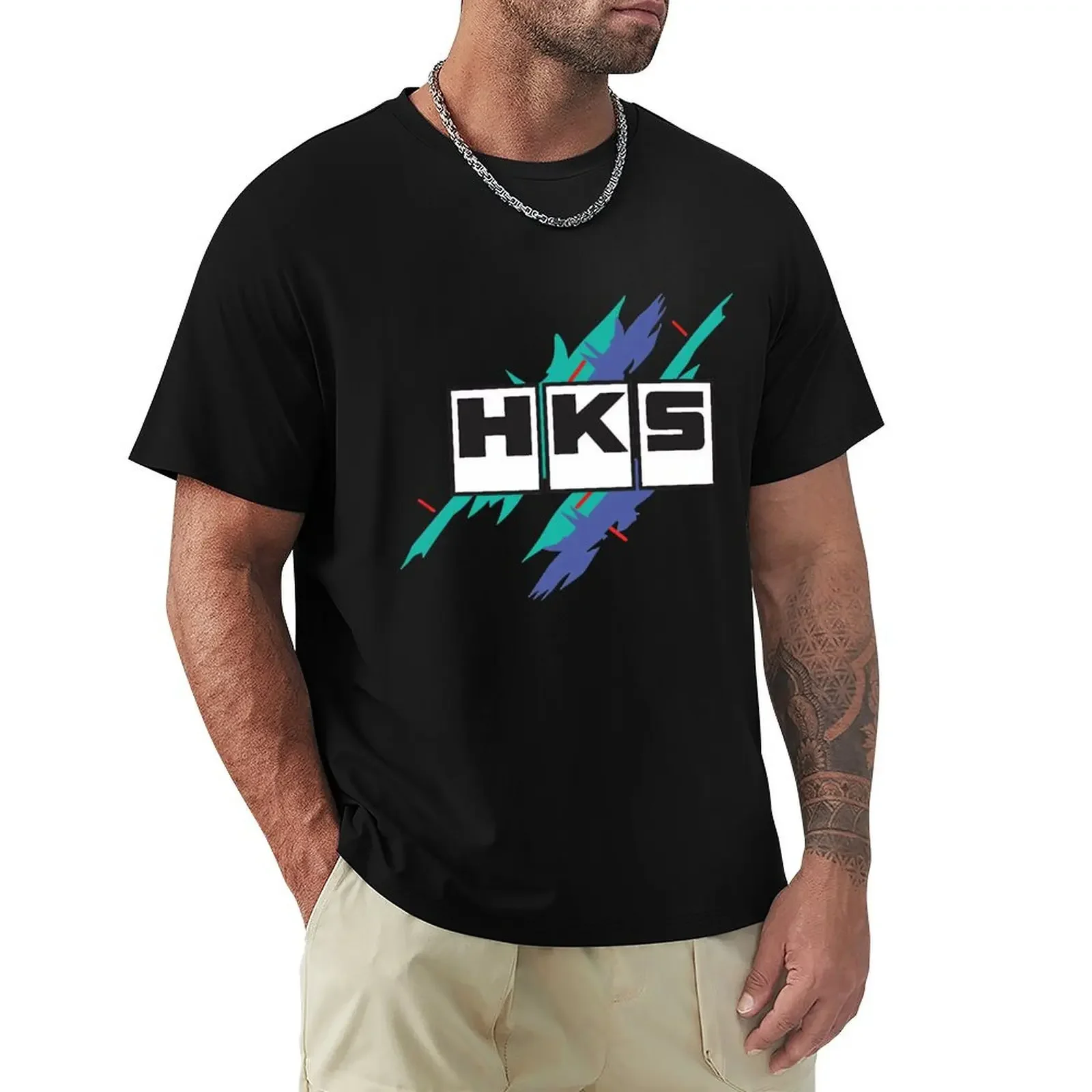 Mens T-shirt Euro Size TOPS Limited HKS Power And Sportser Performance Turbo Logo Unisex Tee-shirt Women Top Tees