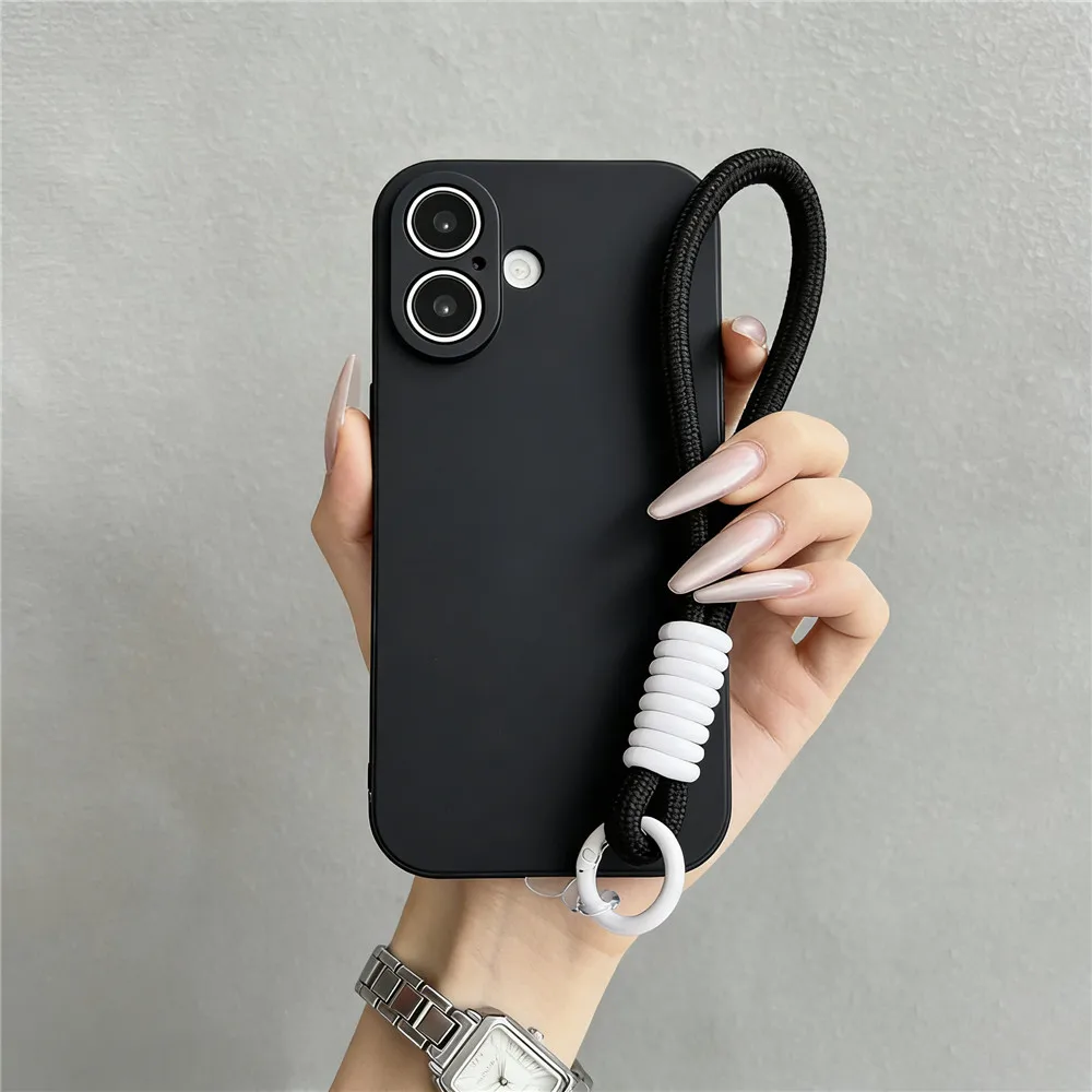 Funda de silicona líquida a la moda para Motorola MOTO Edge 70 Fusion Plus 60 Fusion 50 Neo G77/67 G86 G56, funda protectora anticaída con correa