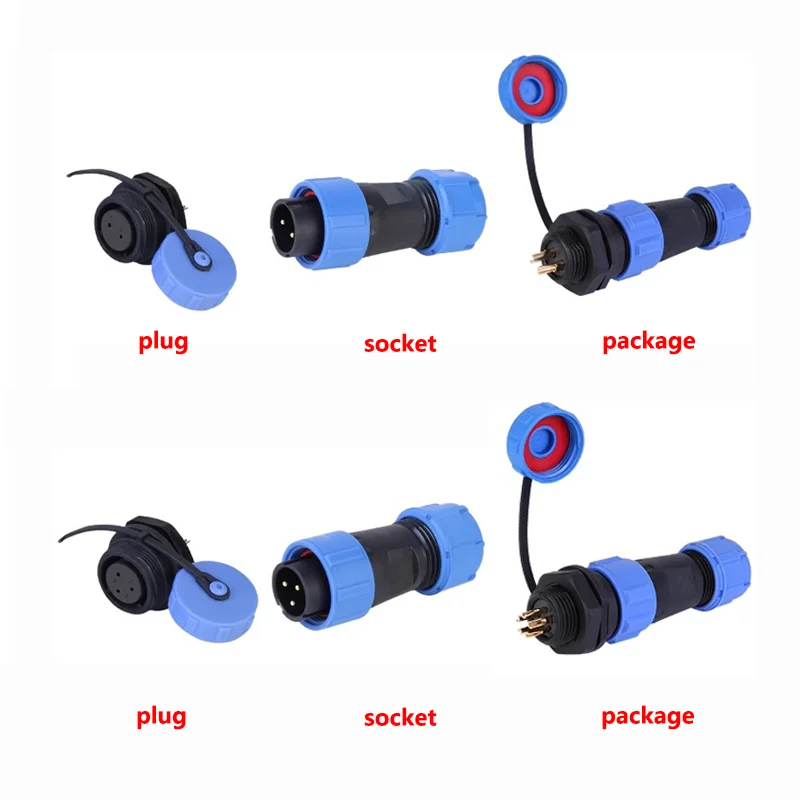 SP13 SP16/17 SP20/21 2-12PIN Waterproof Aviation Connectors Male/Female Plug Socket Nut/Docking IP68 Cable Wire Connector