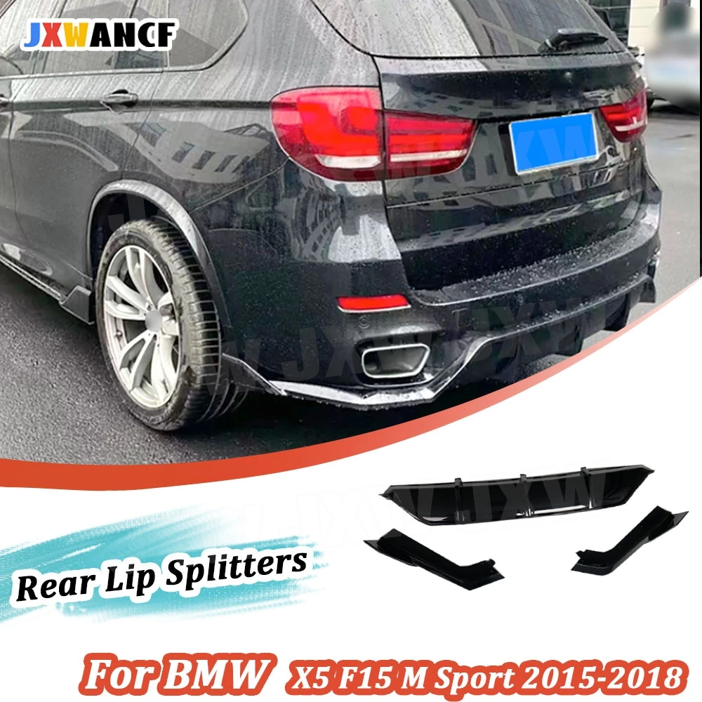 

JXWANCF Carbon Fiber Rear Lip Diffuser With Side Splitters For BMW X5 F15 M Sport 2015-2018 ABS Car Bumper Guard Body Kits