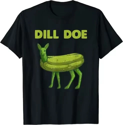 HOT SALE in Summer NEW LIMITED Funny Pickle Art Men Women Dill Doe Deer Green Dill Pickle T-Shirt Soft and Comfortable