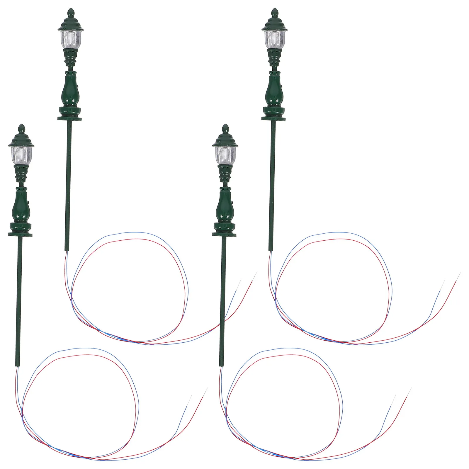 

4Pcs Miniature Yard Lamp Models Stable Flat Bottom Mini Garden Lamp Props Unique Decorative Mini House Accessories