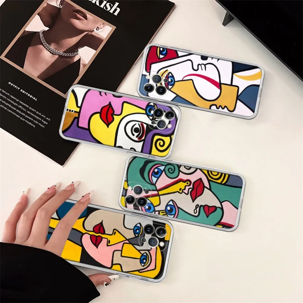 Picasso abstract Art Phone Case Silicone Soft for iphone 15 14 13 12 11 Pro Mini XS MAX 8 7 6 Plus X XS XR Cover