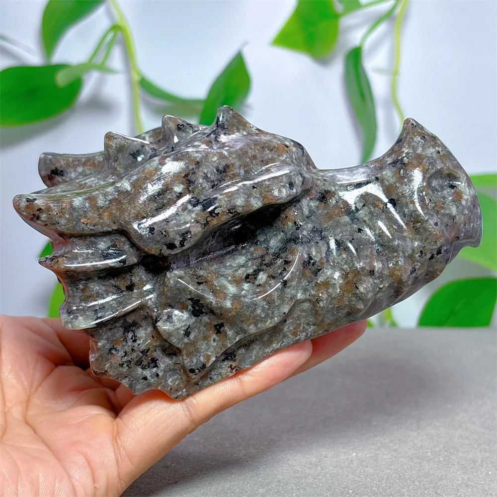 Yooperlite Dragon Head Crystal Natural Stone Quartz Stone Minerals Home Decoration Reiki Craft Gifts Energy Healing Luck Love