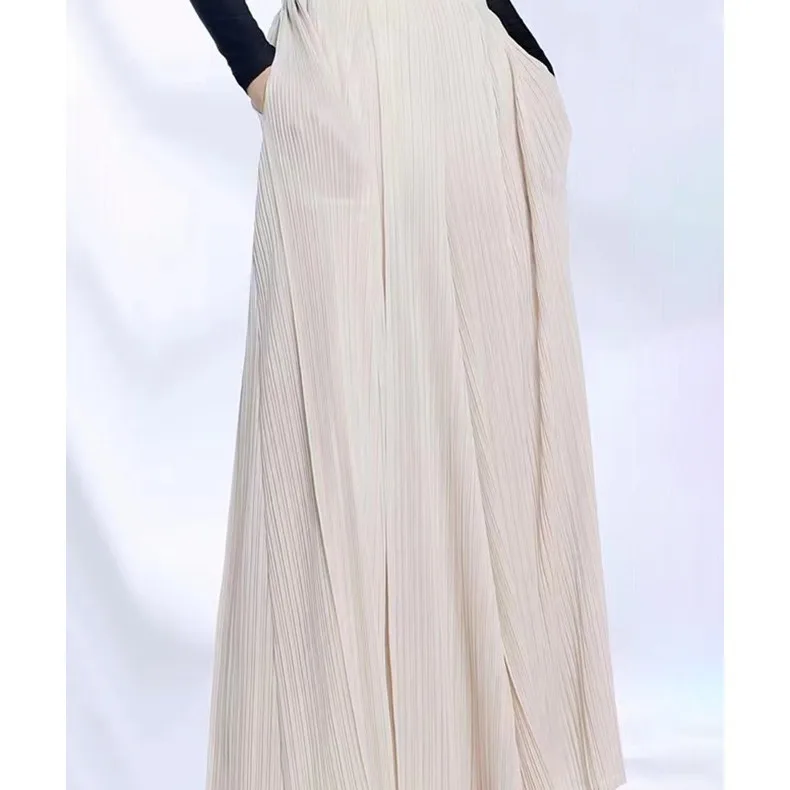 TOP QUALITY ISSEYS MIYAKES Elegant Fashion Pleated Wide Leg Casual Pants Autumn Hundred Loose Solid Color Pants