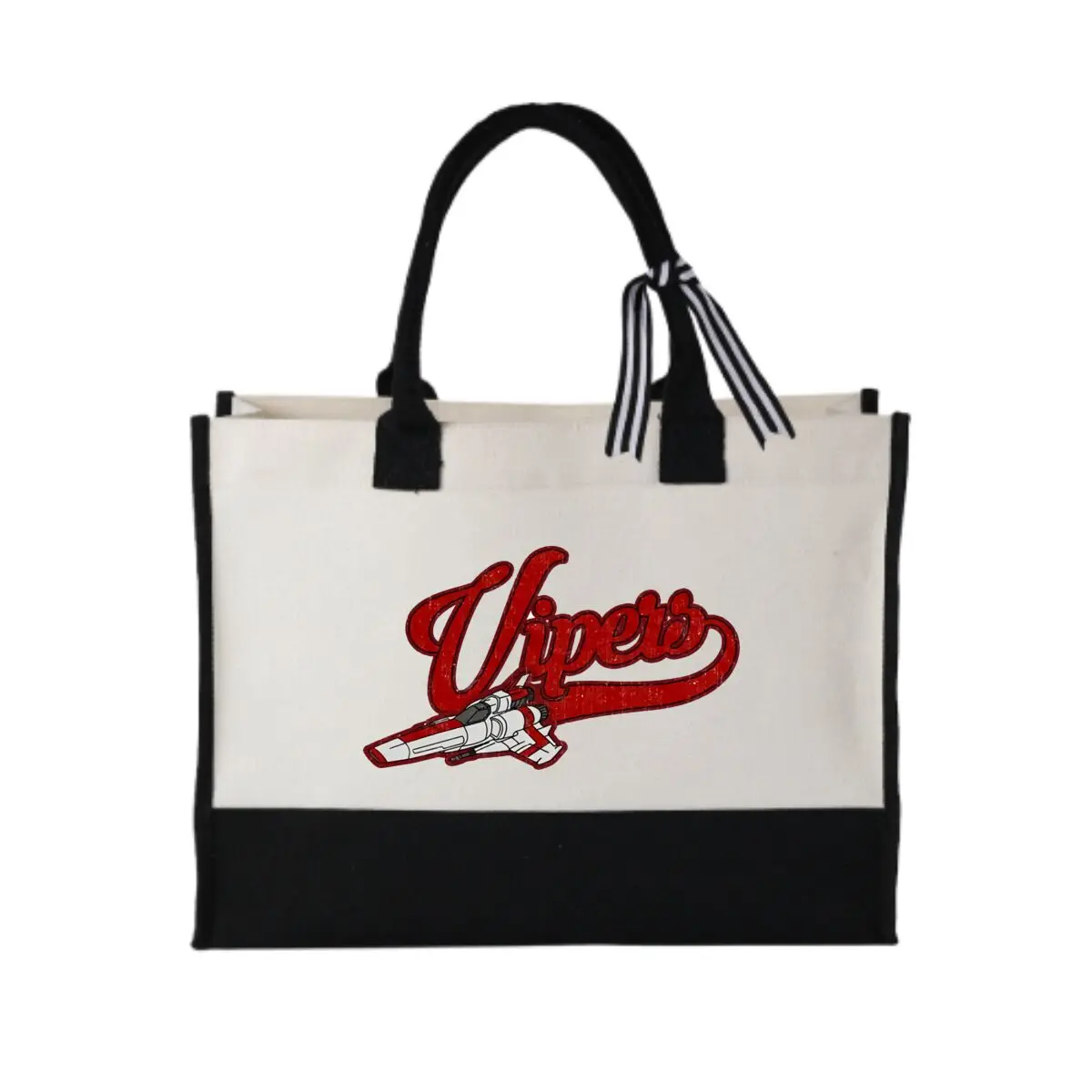 

Vipers Typography Art Text Fashionable Patchwork Canvas Gift Tote for Party Favors