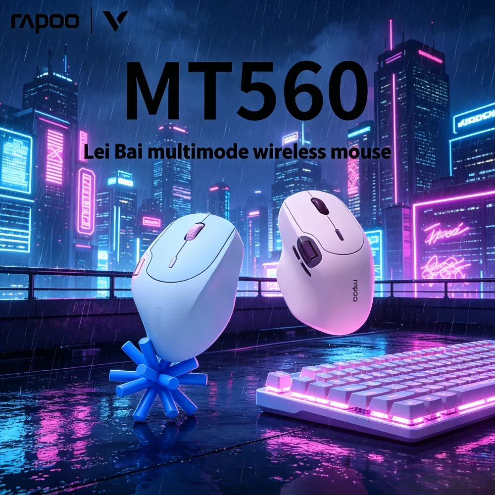 MT560 3-Mode Wireless Mouse Ergonomic Lightweight Gaming Mice with Hall Magnetic Induction Knob Cross-Screen Custom Function